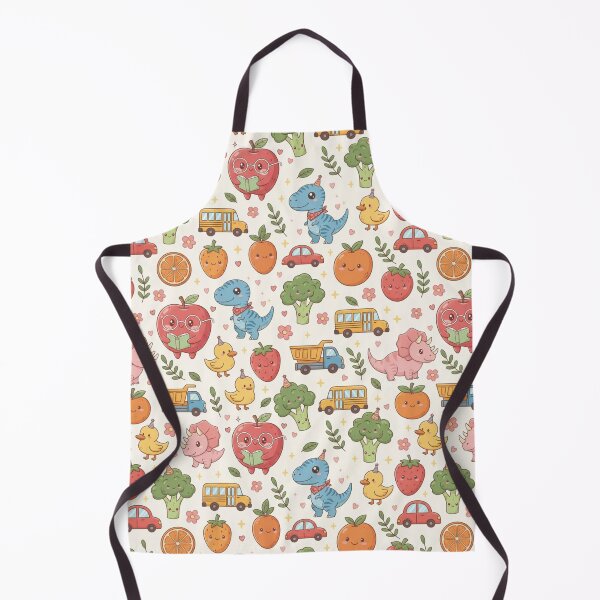 Item preview, Cute Dino, Fruits & Vehicles Seamless Pattern – Kawaii Kids Cartoon Design designed and sold by Sksticker991.