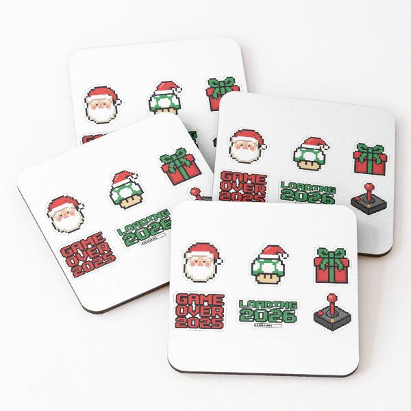Item preview, Retro 8-Bit Gamer Christmas Sticker Pack - Loading 2026 designed and sold by BKPrintDesing.