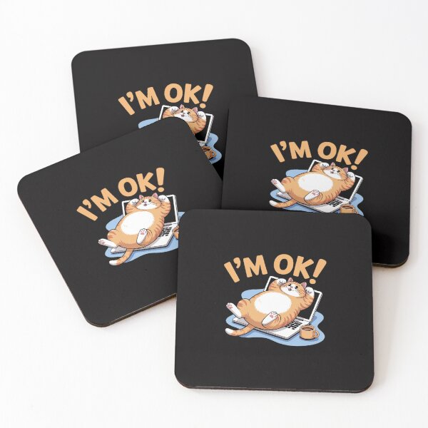 Item preview, Cat I'm OK Sad Cat Hard Work Office Employee Cool Cat designed and sold by demarioTTS.