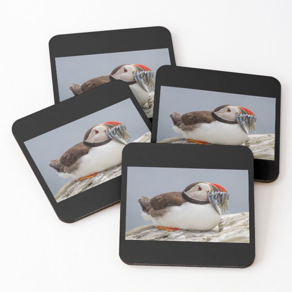 Item preview, Puffin with Sand Eels - Northumberland Coast  designed and sold by Ospreychild.