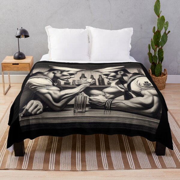 Item preview, Gay Sailors Arm Wrestling Warriors Tom of Finland Tribute Gay Pride Graphic Design designed and sold by ItsAKinkThing.