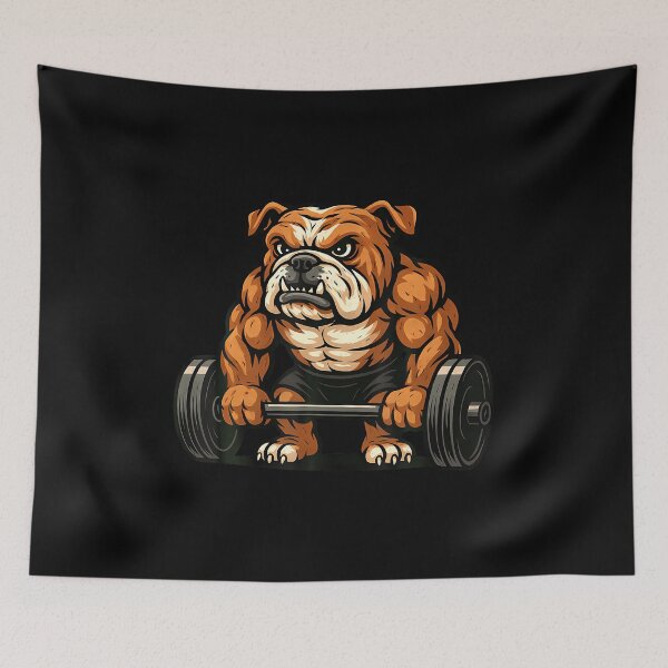 Item preview, English Bulldog Weightlifting Bodybuilder Workout Gym Dog designed and sold by LydiaShirley.