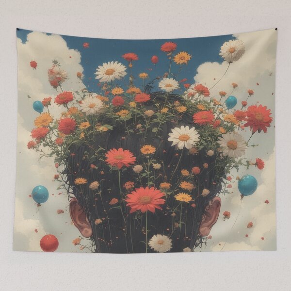 Item preview, Flower Head and Dreams: A Floral Portrait designed and sold by Mianku | Für das Leben.