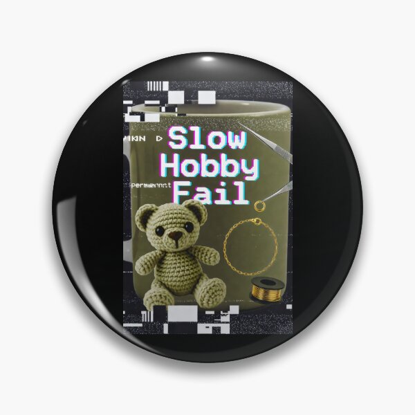Item preview, Glitch Mug Design with “Slow Hobby Fail” and Craft Chaos Collage designed and sold by SplashTastic.