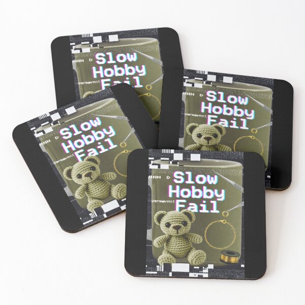 Item preview, Glitch Mug Design with “Slow Hobby Fail” and Craft Chaos Collage designed and sold by SplashTastic.