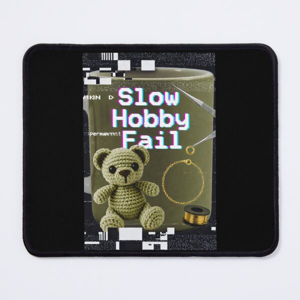 Item preview, Glitch Mug Design with “Slow Hobby Fail” and Craft Chaos Collage designed and sold by SplashTastic.