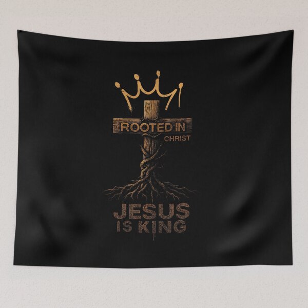 Item preview, Jesus Is King Rooted Christian Cross Bible Verse God designed and sold by LydiaShirley.