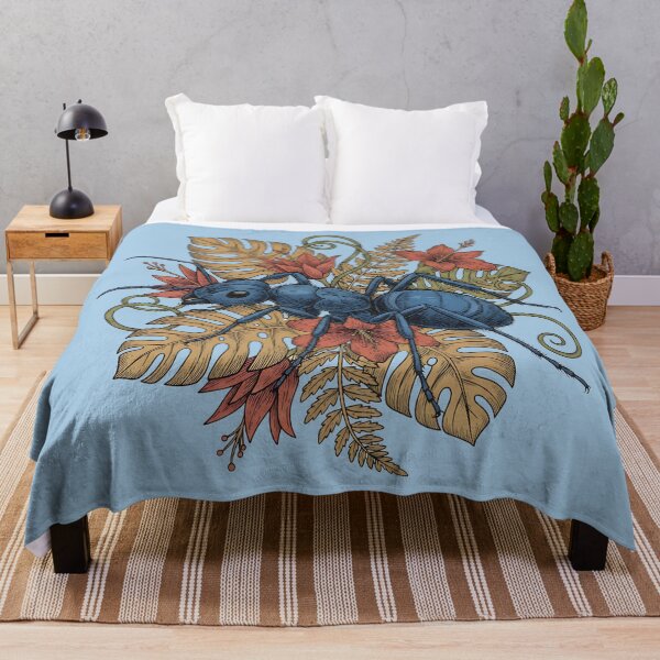 Item preview, Blue Ant With Rainforest Botanicals Illustration designed and sold by BirdsnStuff.