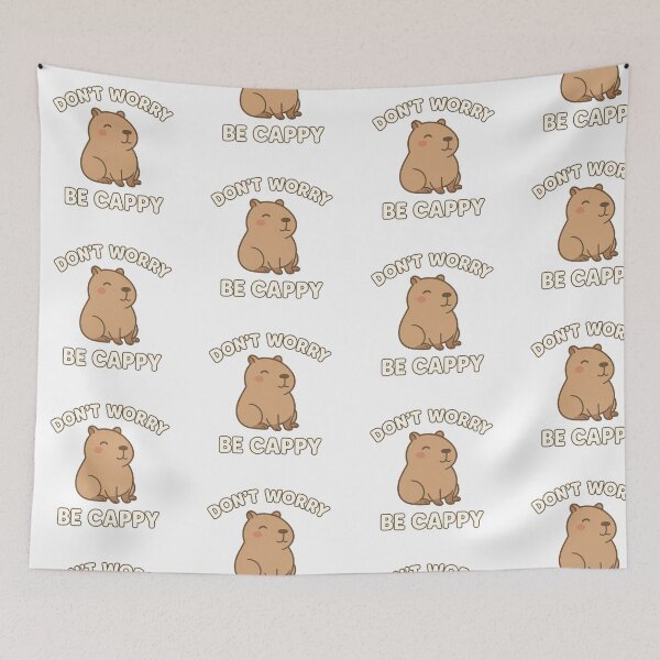 Item preview, Don’t Worry Be Cappy – Cute Capybara  designed and sold by RetroPop23.