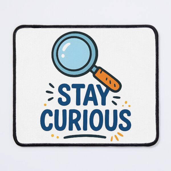 Item preview, Stay Curious Motivational Design with Magnifying Glass. designed and sold by The-T-In-Retro.