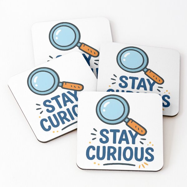 Item preview, Stay Curious Motivational Design with Magnifying Glass. designed and sold by The-T-In-Retro.