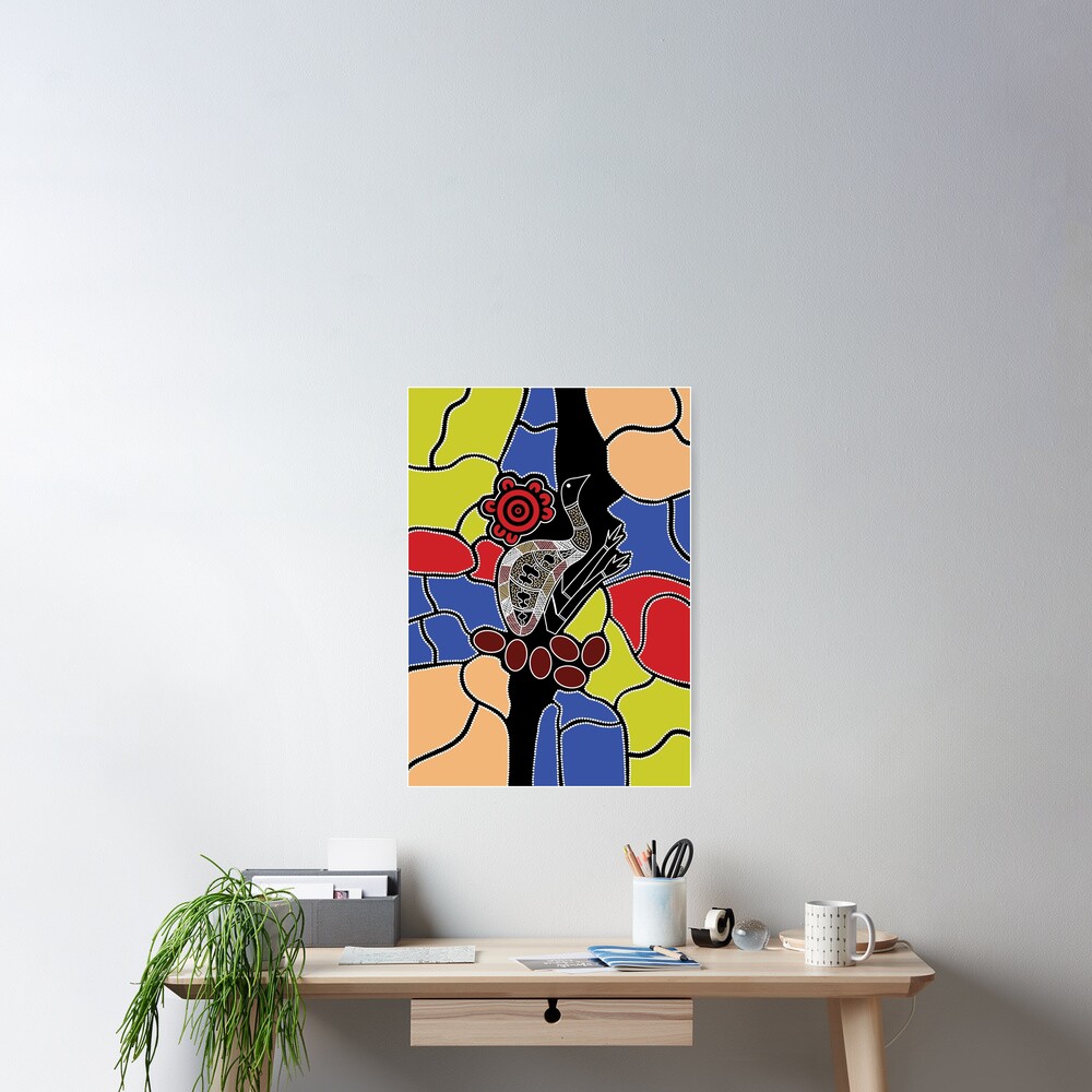 Authentic Aboriginal Art Emu Dreaming Poster For Sale By   Cposter,small,square Product,1000x1000.2u1 