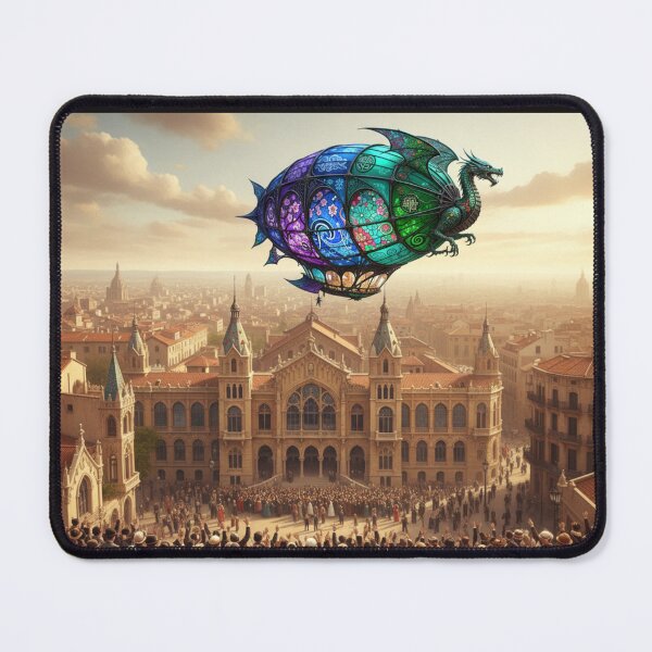 Item preview, Historic Art Nouveau Spain Barcelona 1900’s Airship Palau de la Música Catalana designed and sold by AppliedAtelier.
