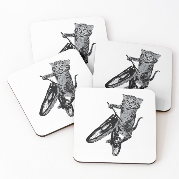 Item preview, Cat Riding Bicycle Wheelie designed and sold by SnorkleSupply.