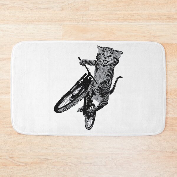 Item preview, Cat Riding Bicycle Wheelie designed and sold by SnorkleSupply.