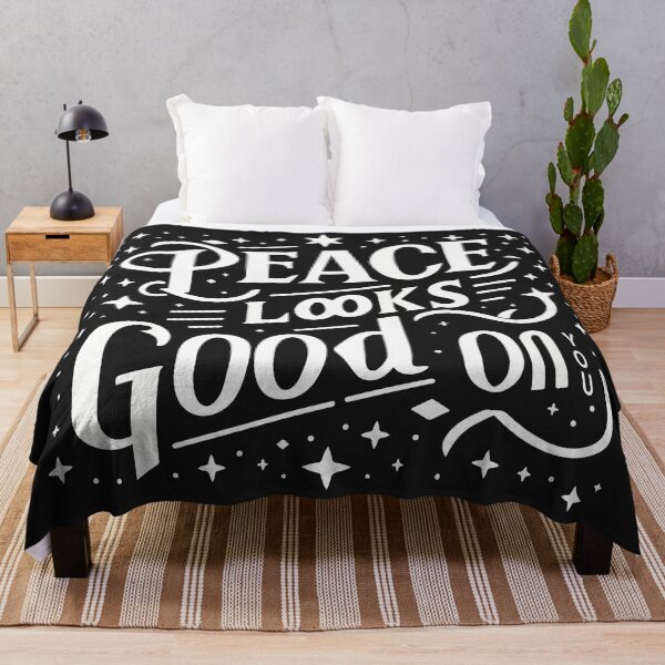 Item preview, Peace Looks Good on You Positive Artistic Typography Inspirational Quote Tee designed and sold by Design-Pro-21.