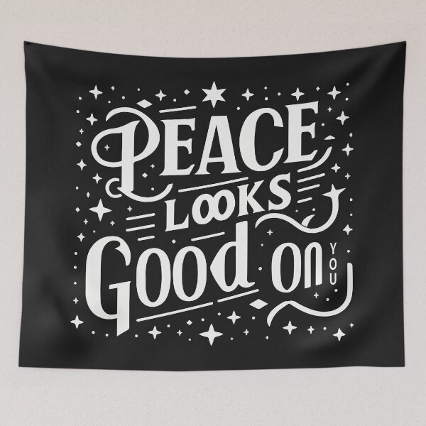 Item preview, Peace Looks Good on You Positive Artistic Typography Inspirational Quote Tee designed and sold by Design-Pro-21.