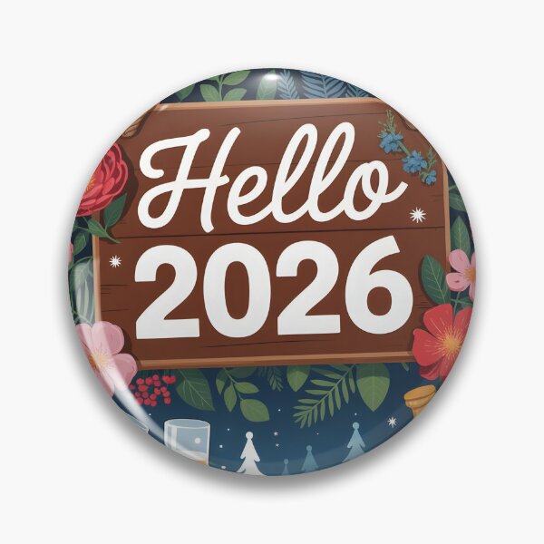 Item preview, Hello 2026 – Winter Florals Cheers Champagne and Fireworks designed and sold by EmeraldeaDesign.