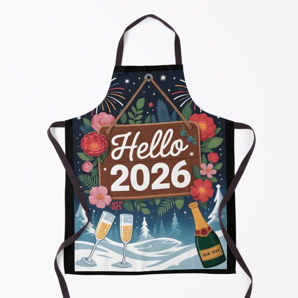 Item preview, Hello 2026 – Winter Florals Cheers Champagne and Fireworks designed and sold by EmeraldeaDesign.