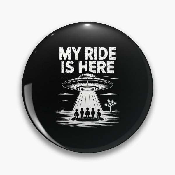 Item preview, Alien Ufo My Ride Is Here Funny Flying Saucer designed and sold by FernLela.