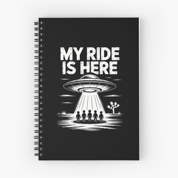 Item preview, Alien Ufo My Ride Is Here Funny Flying Saucer designed and sold by FernLela.