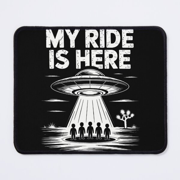 Item preview, Alien Ufo My Ride Is Here Funny Flying Saucer designed and sold by FernLela.