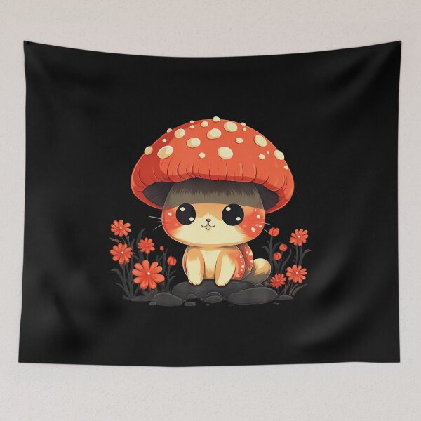 Item preview, Cute Cottagecore Aesthetic Cat Mushroom designed and sold by GraceShelley.