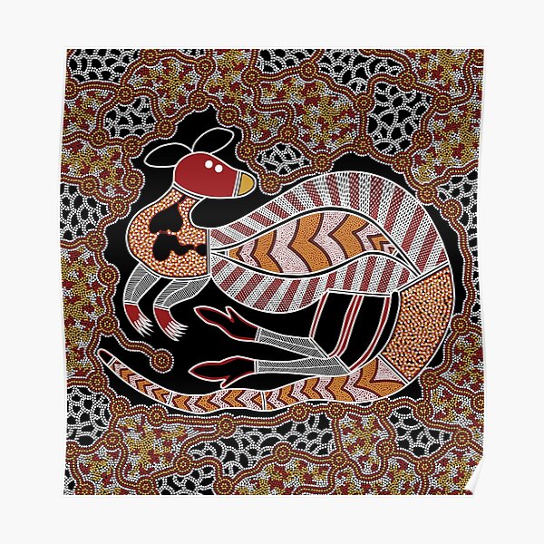 Authentic Aboriginal Art - Kangaroo Dreaming Poster