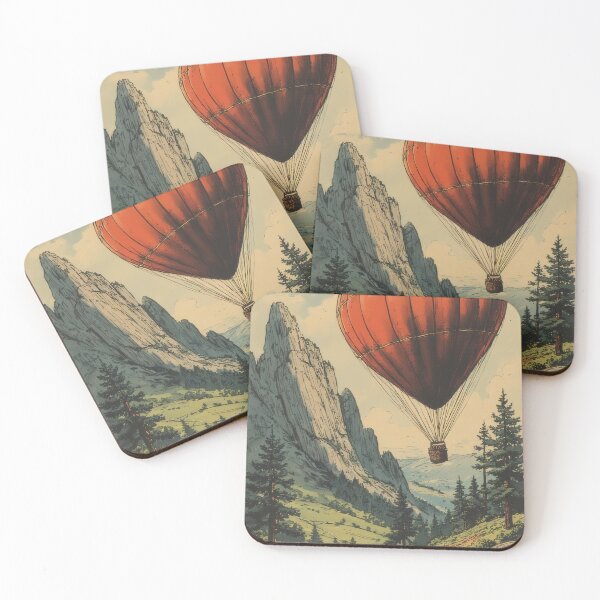 Item preview, Heart-shaped balloon over gentle green mountains designed and sold by Mianku | Für das Leben.