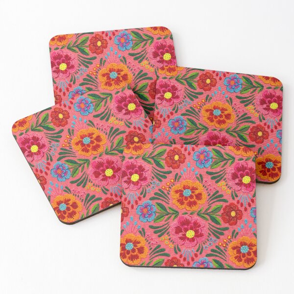 Item preview, Floral Art on a Huipil Embroidered in Pink designed and sold by SAUHER.