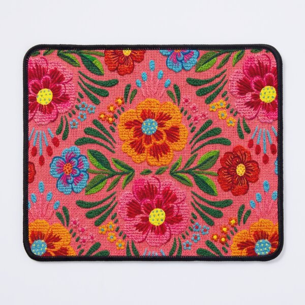 Item preview, Floral Art on a Huipil Embroidered in Pink designed and sold by SAUHER.