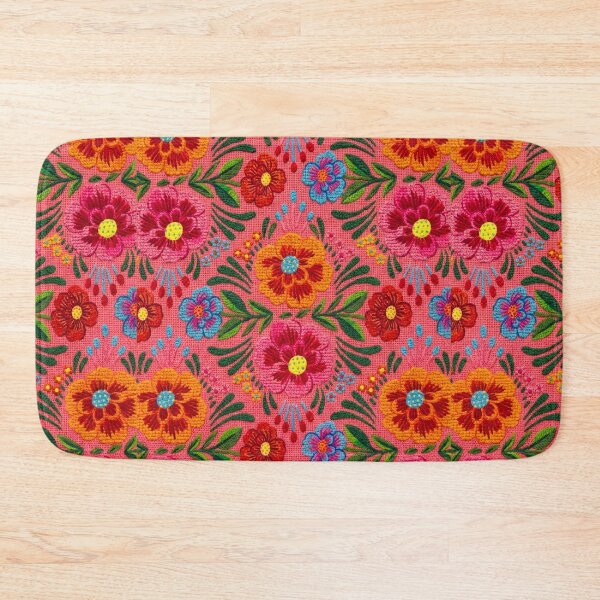 Item preview, Floral Art on a Huipil Embroidered in Pink designed and sold by SAUHER.