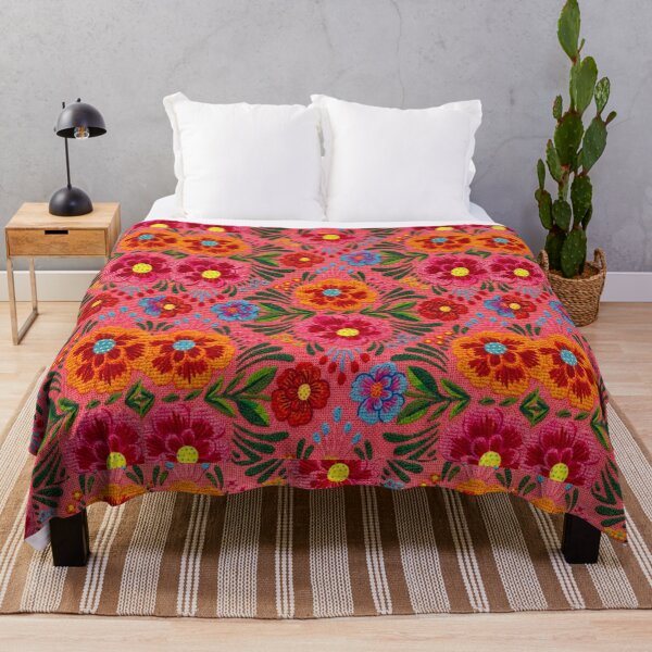 Item preview, Floral Art on a Huipil Embroidered in Pink designed and sold by SAUHER.