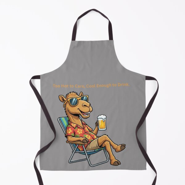 Item preview, Too Hot to Care: Funny Camel Enjoying a Beer – Comedy Camel Drinking T-Shirt designed and sold by Grang Art Artistic Designs.