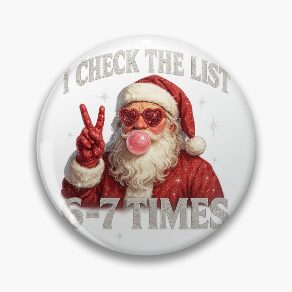 Item preview, Funny Santa I Check The List 6-7 Times Retro Humor designed and sold by Clinomania Art.