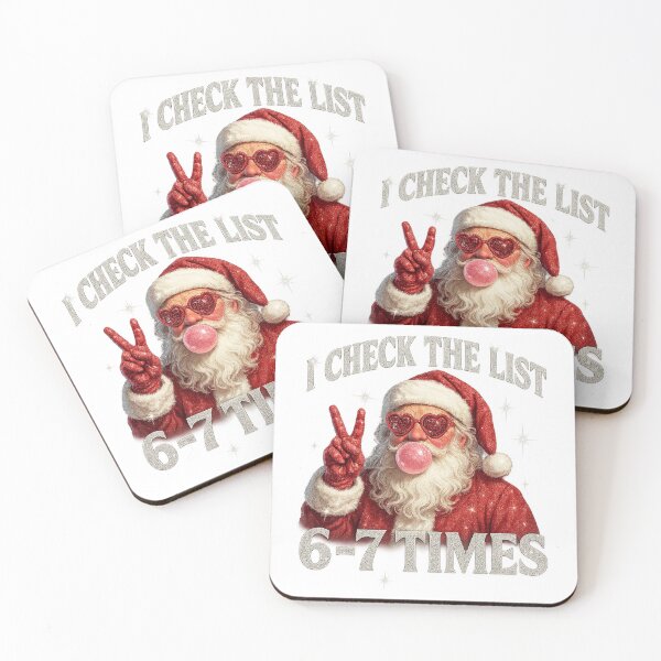 Item preview, Funny Santa I Check The List 6-7 Times Retro Humor designed and sold by Clinomania Art.