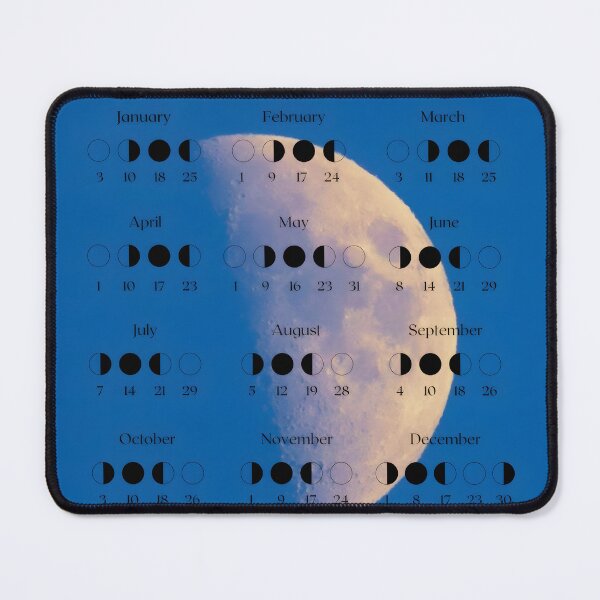 Item preview, Lunar 2026 Calendar – Monthly Moon Phases on Blue designed and sold by EmeraldeaDesign.