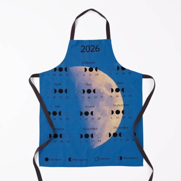 Item preview, Lunar 2026 Calendar – Monthly Moon Phases on Blue designed and sold by EmeraldeaDesign.
