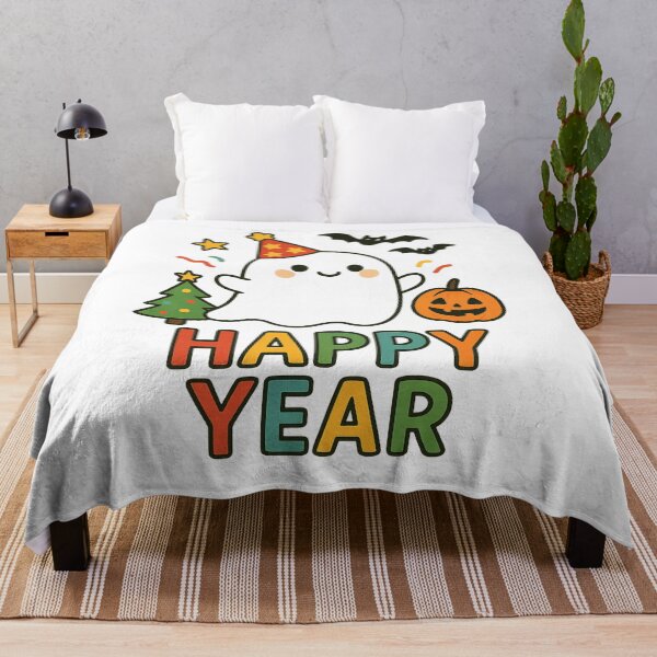 Item preview, Cute Ghost Holiday Mashup – Halloween & Christmas Art designed and sold by HiteshArt111.