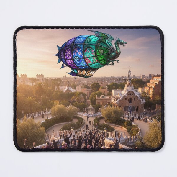 Item preview, Historic Art Nouveau Spain Barcelona 1900’s Airship Park Güell designed and sold by AppliedAtelier.