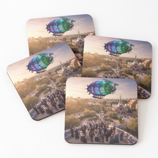 Item preview, Historic Art Nouveau Spain Barcelona 1900’s  Airship  Park Güell designed and sold by AppliedAtelier.