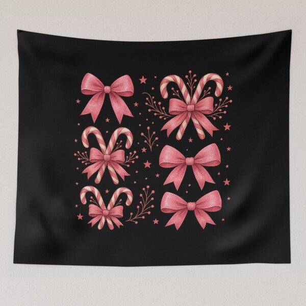 Item preview, Christmas Candy Canes Pink Bow Girly Holiday designed and sold by hemagamo.