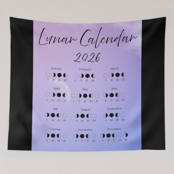 Item preview, 2026 Lunar Calendar – Purple Cloudy Moon  designed and sold by EmeraldeaDesign.