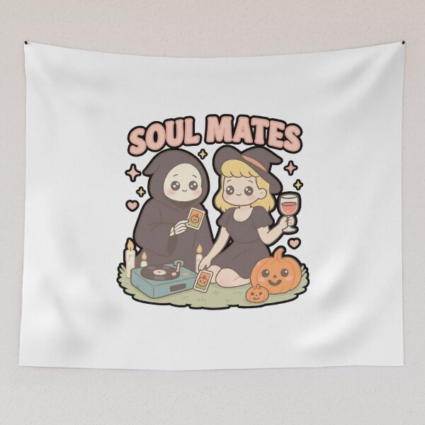 Item preview, Kawaii Grim Reaper and Witch | Soul Mates Halloween Design | by Nooby Draw designed and sold by NoobyDraw.