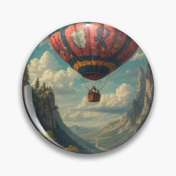 Item preview, Hot air balloon ride over a picturesque mountain landscape designed and sold by Mianku | Für das Leben.