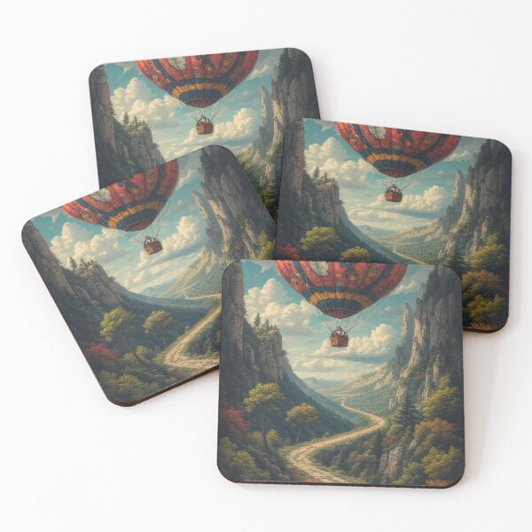 Item preview, Hot air balloon ride over a picturesque mountain landscape designed and sold by Mianku | Für das Leben.