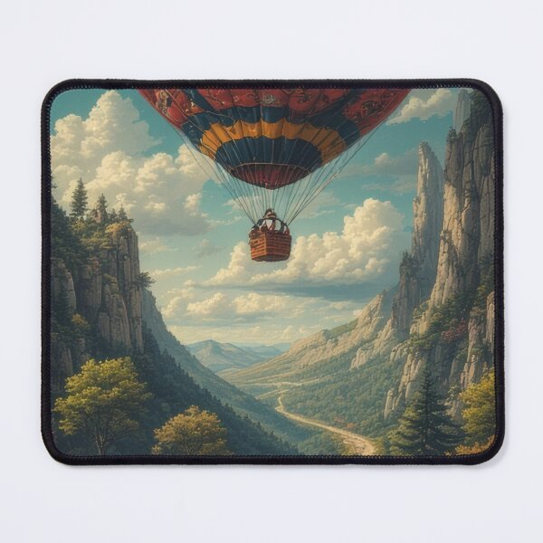 Item preview, Hot air balloon ride over a picturesque mountain landscape designed and sold by Mianku | Für das Leben.
