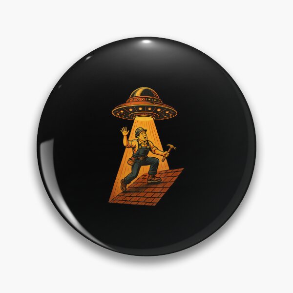 Item preview, Funny Alien Ufo Abduction Roofer Retro Roofing designed and sold by TerryAnnie.