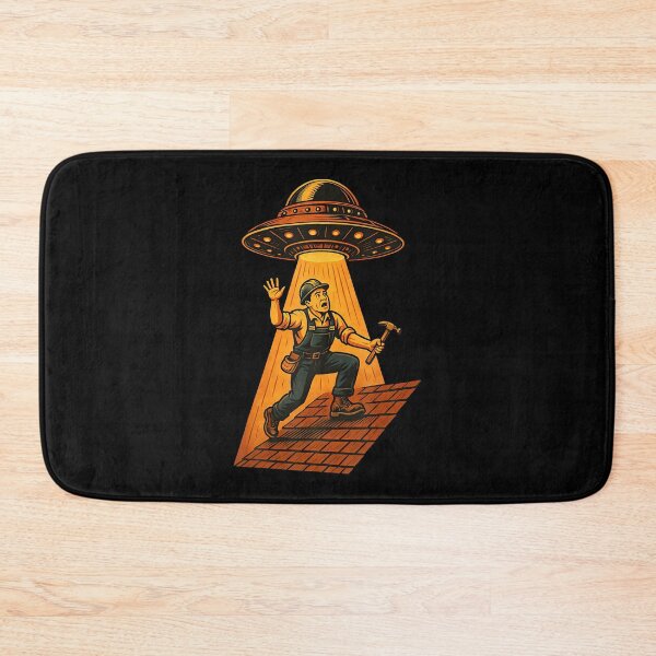 Item preview, Funny Alien Ufo Abduction Roofer Retro Roofing designed and sold by TerryAnnie.