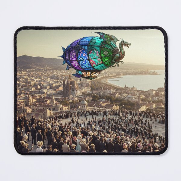 Item preview, Historic Panorama Art Nouveau Spain Barcelona 1900’s Airship designed and sold by AppliedAtelier.